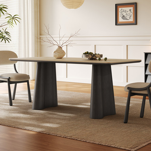 奥古斯特家用复古洞石岩板餐桌