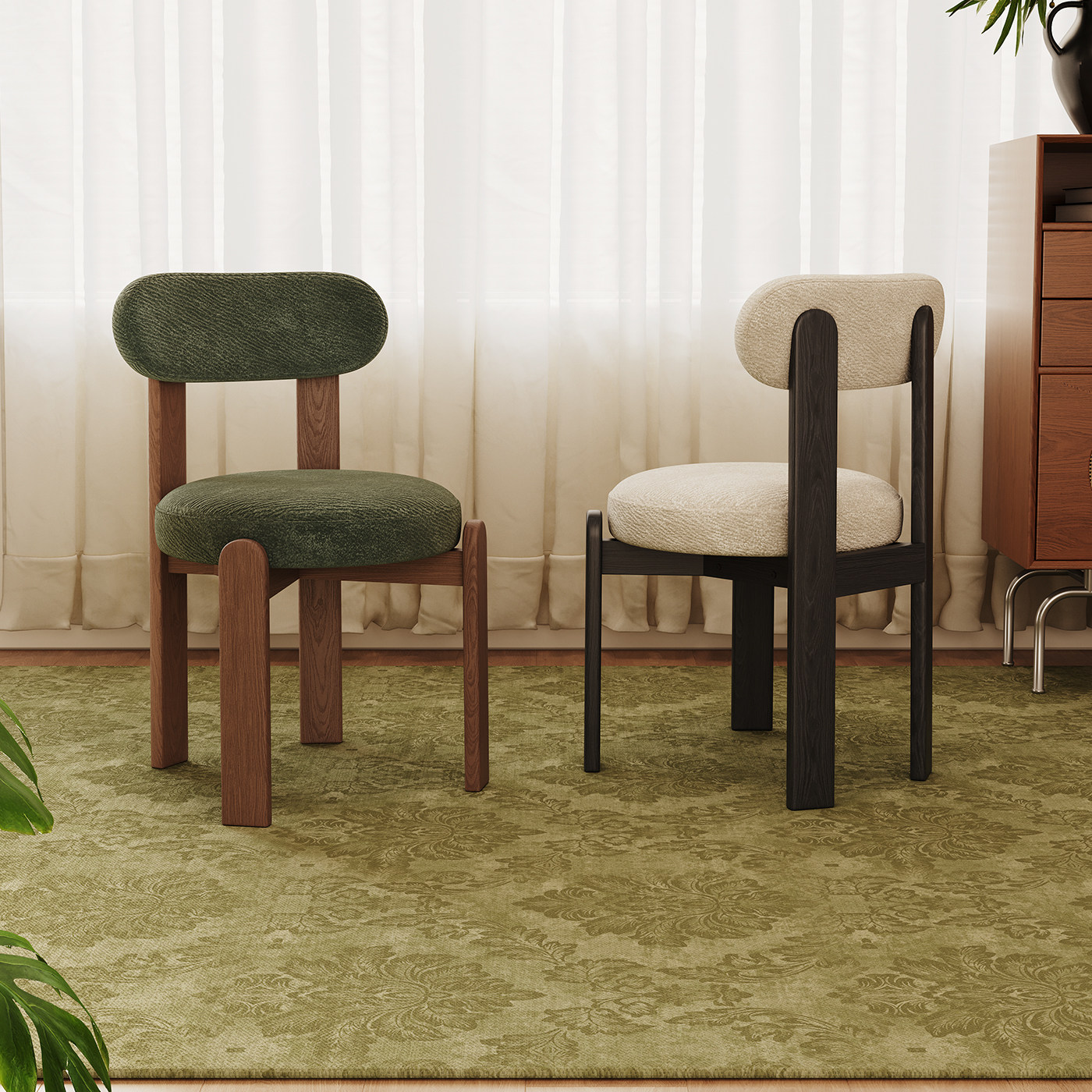 2026新款餐椅中古风家用小户型设计师款现代简约轻奢靠背实木椅子