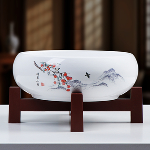 水培花盆陶瓷金钱草一叶莲碗莲睡莲铜钱草水莲花水养巴西木水仙盆