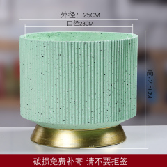 北欧仿陶瓷氧化镁花盆幸福树落地高筒家用客厅庭院盆栽超大号清仓