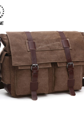 Canvas Crossbody Pack Retro Casual Office Travel Bag
