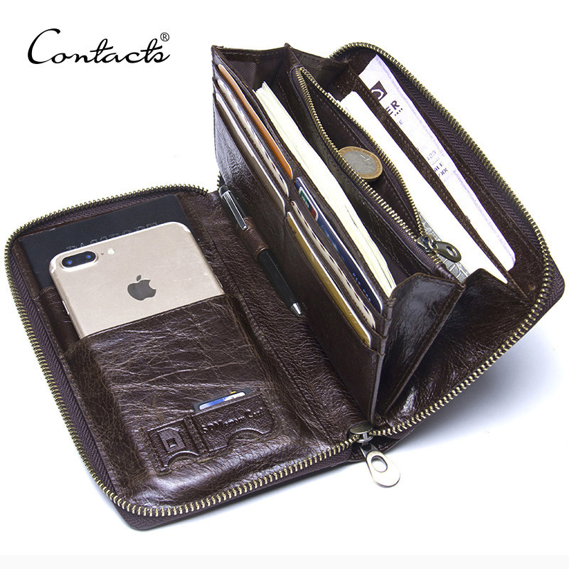 Genuine Leather Men Clutch Wallet  Brand Male Card Holder