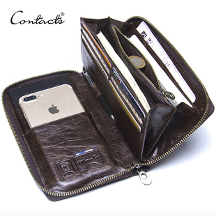 Clutch Wallet Brand Genuine Card Men Male Holder Leather