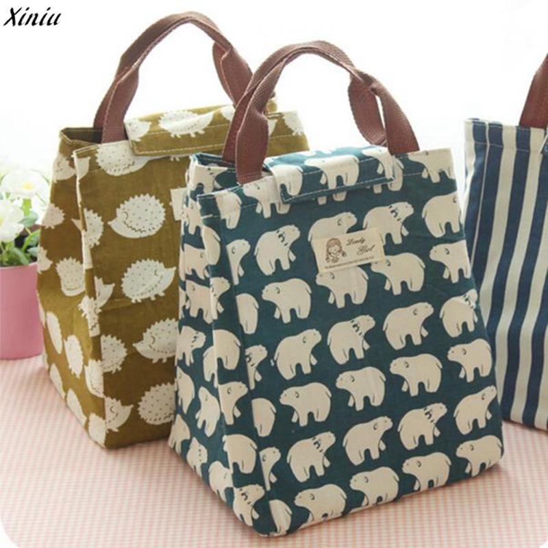 ch Box Bag Tote canvas lunch bag Insulation Package Portable