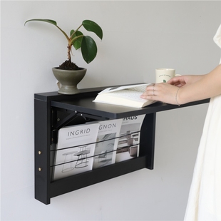 日式置物架写字台小户型桌板办公桌墙上书桌电脑桌子可折叠梳妆台