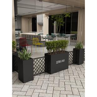 定制户外铁艺花箱网格组合围栏商业街花槽金属种植花盆不锈钢花坛