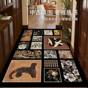 入户门地垫家用pvc皮革防滑脚垫耐脏免洗可裁剪门垫新款高端地毯