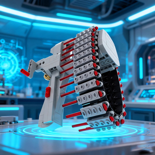 中国积木新款可自动连发发射速射枪械益智拼装积木模型玩具摆件男