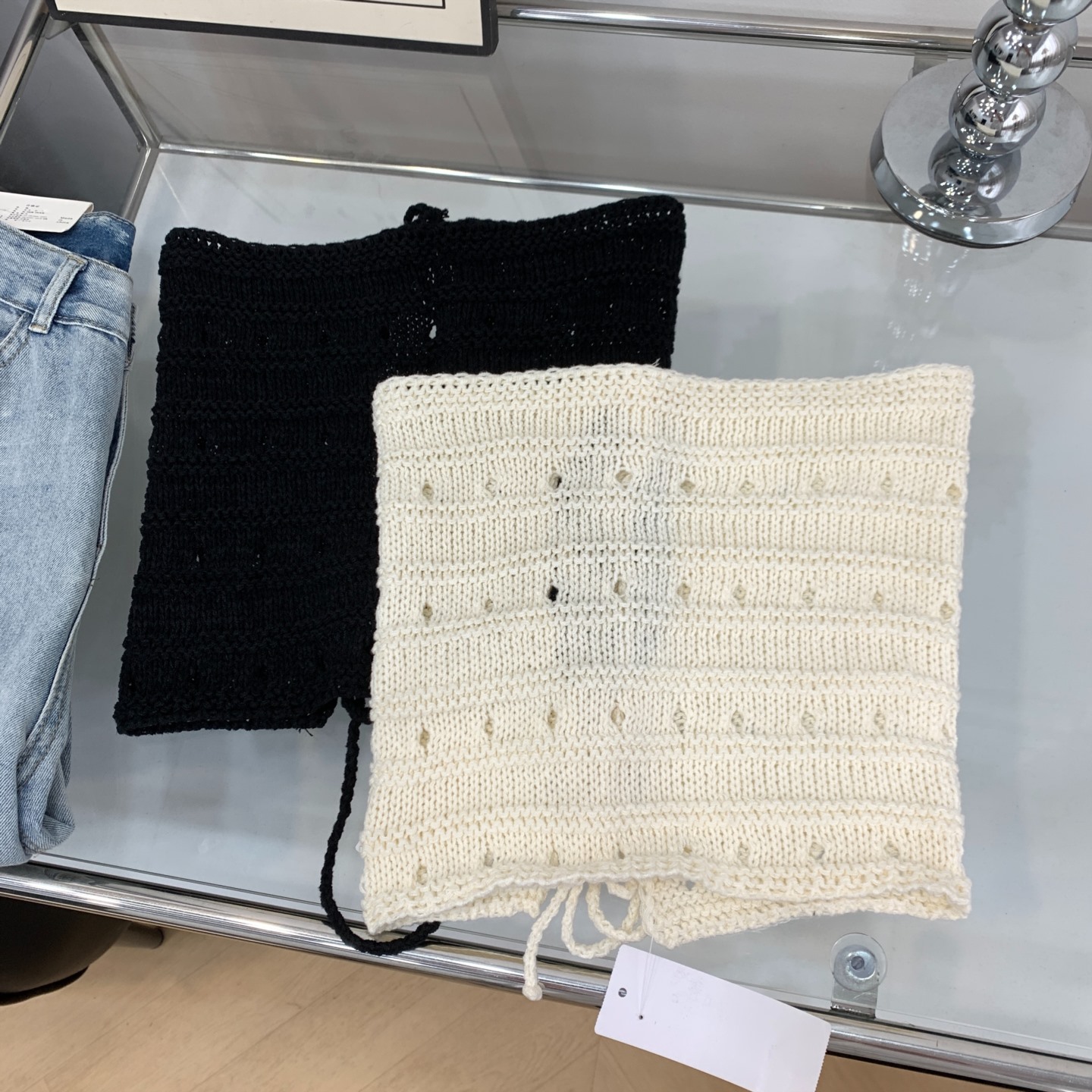 纯欲小众设计感叠穿镂空针织抹胸夏季新款收腰上衣 H#5