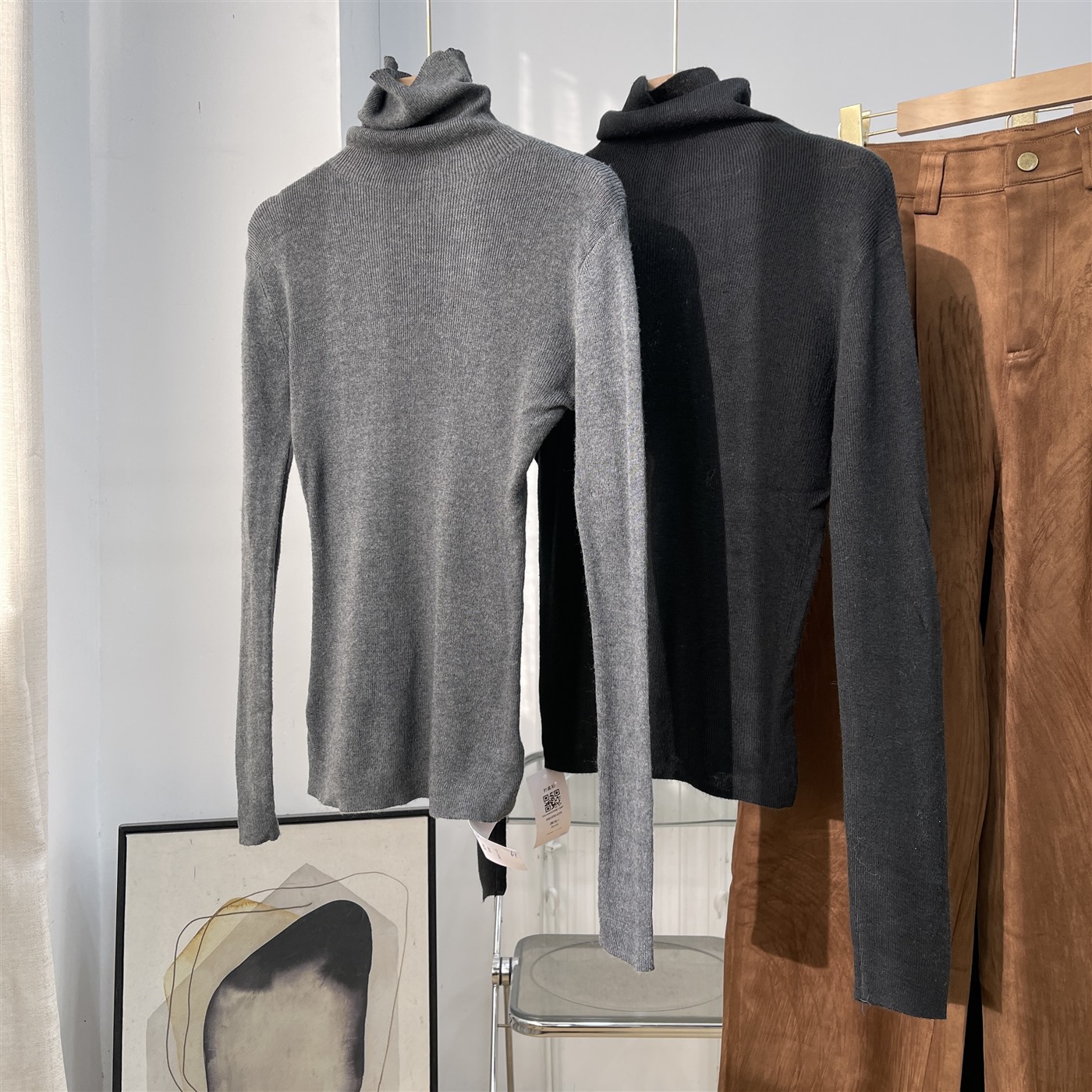 高领打底衫女秋冬2025春秋款上衣内搭长袖T恤K#16