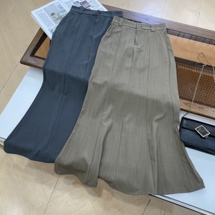 新款 休闲直筒百搭时尚 鱼尾裙女 冬季 半身裙高腰时尚