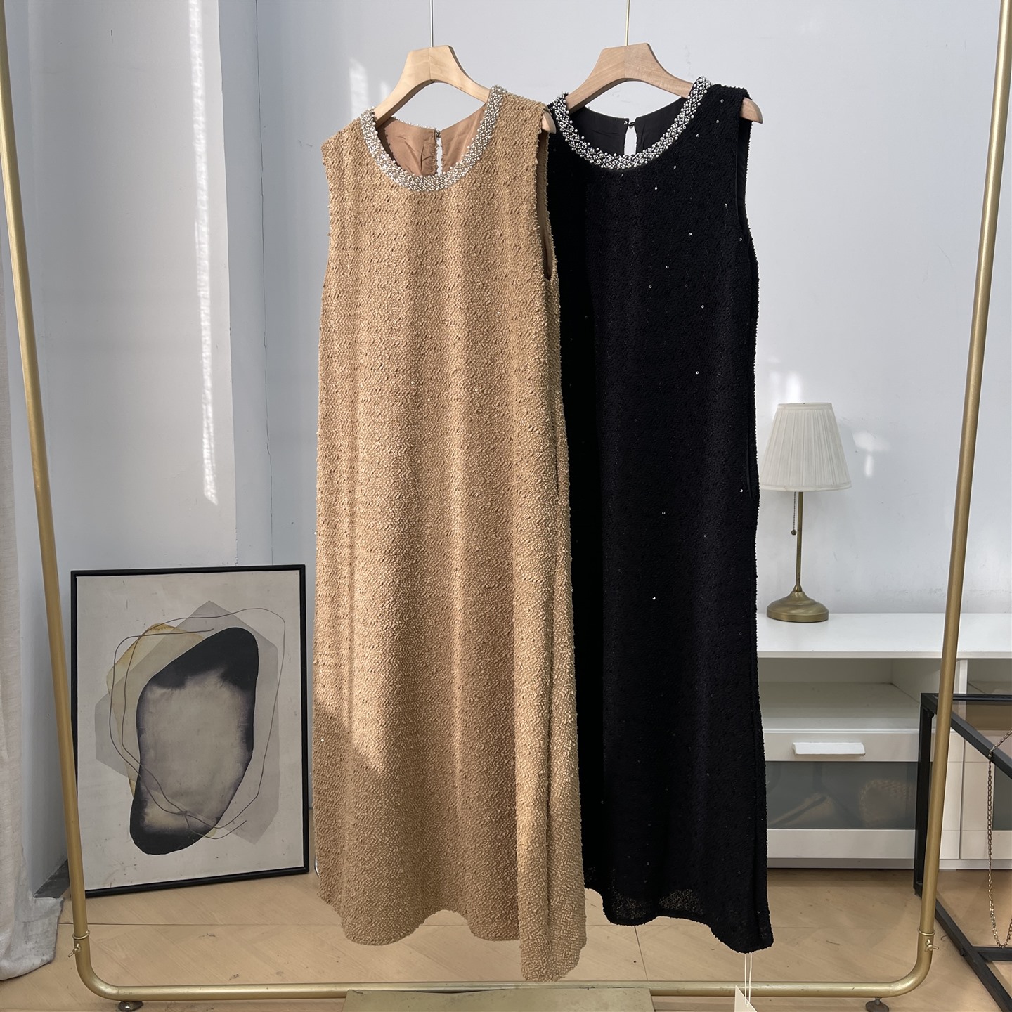 法式小香风背心裙连衣裙子高级感宴会生日会小礼服K#30