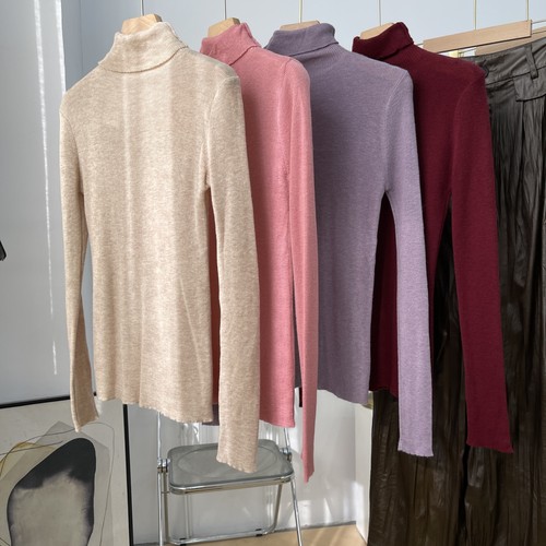 针织衫纯色小众半高领直筒长袖打底套头通勤女 K#18