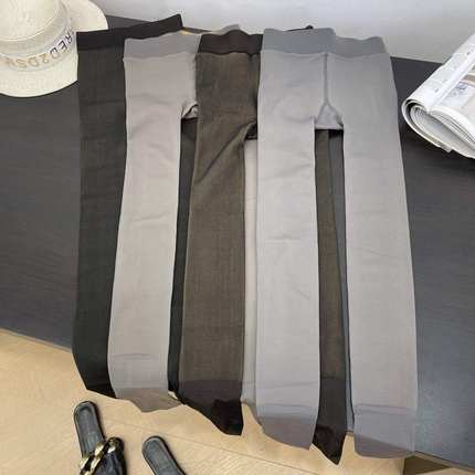 加绒 连体袜冬季保暖时尚显瘦丝袜简约纯色打底袜女 L#21