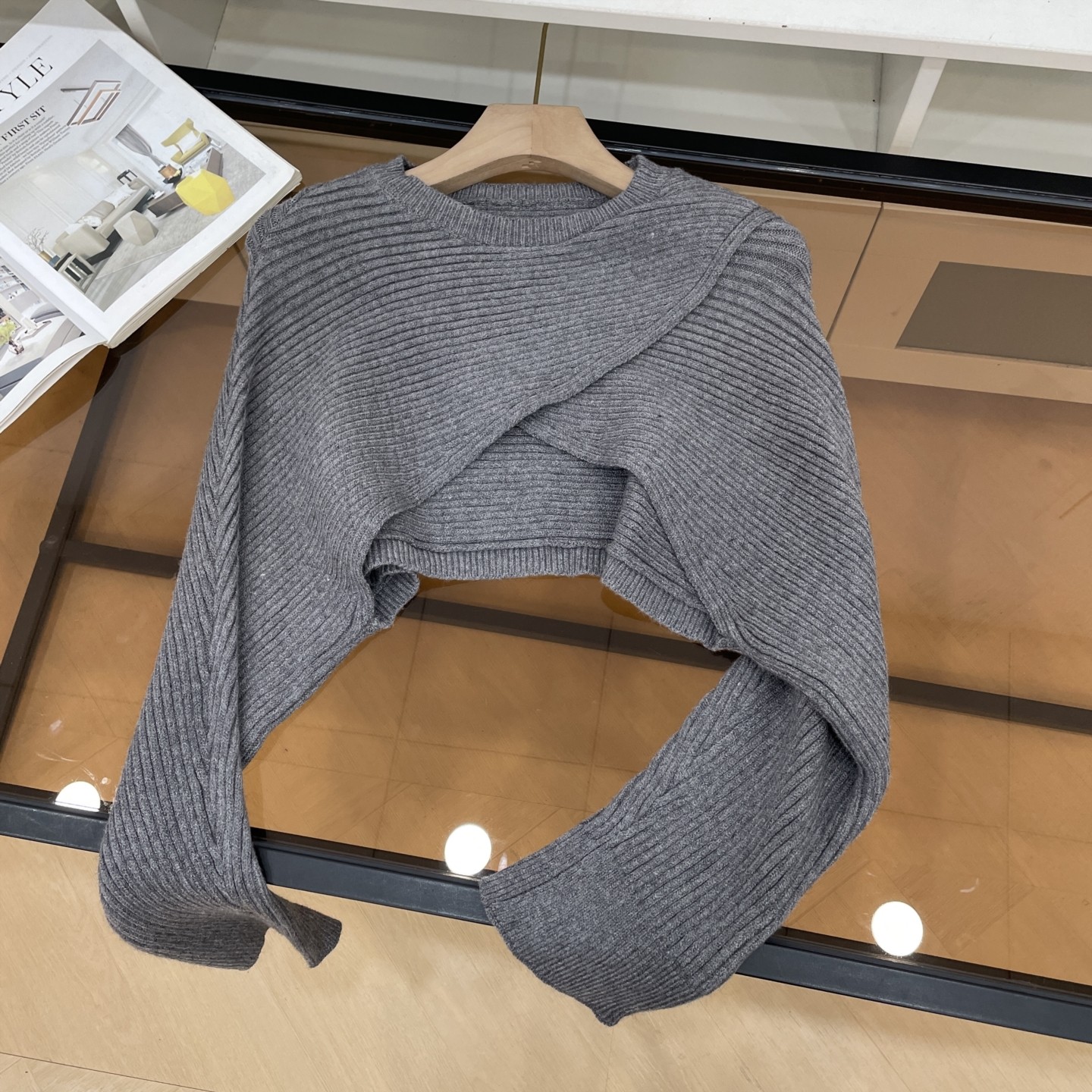 秋季新款设计感韩式宽松显瘦小众百搭长袖毛衣女K#6
