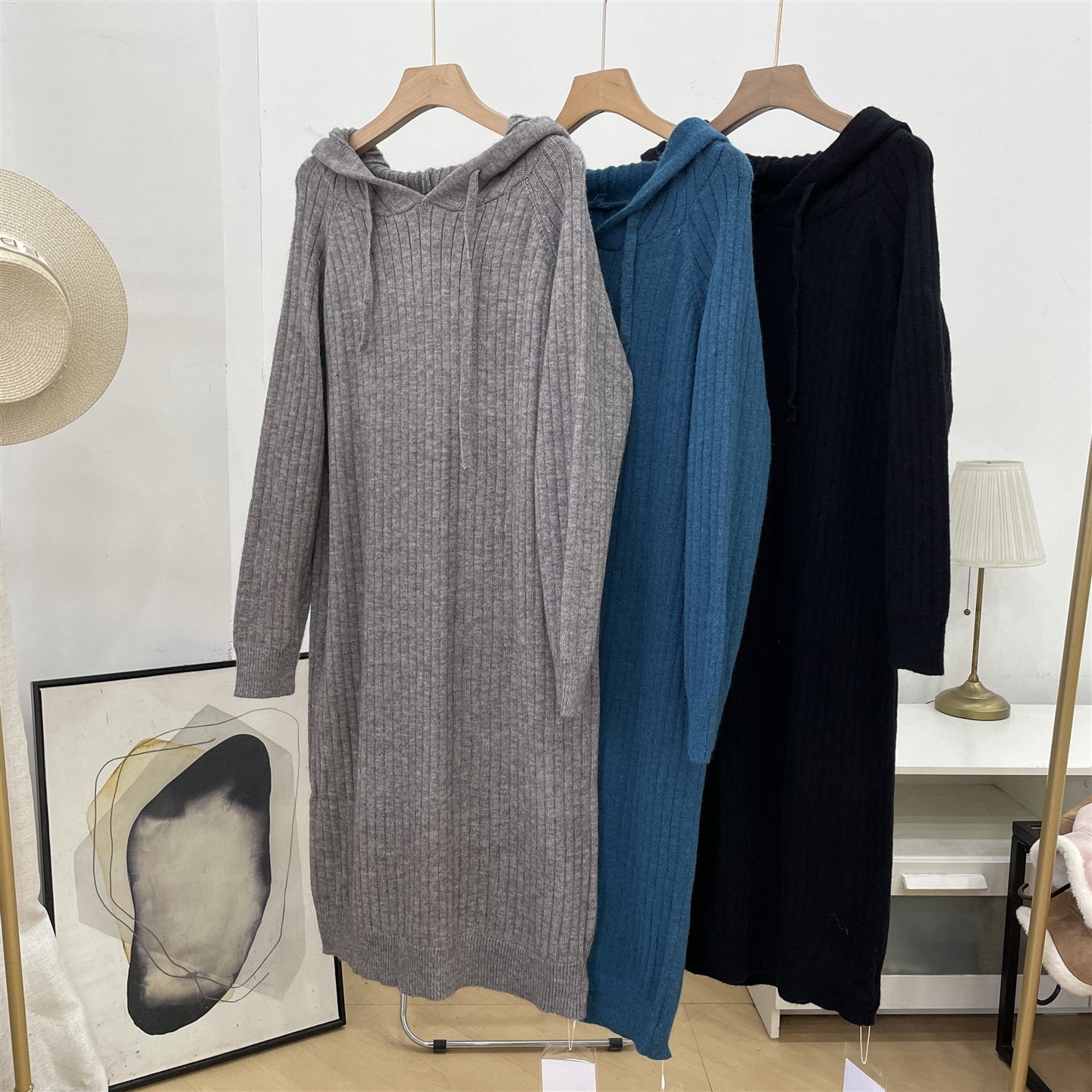 2025秋季时尚打底修身休闲长袖高腰小众连衣裙J#28