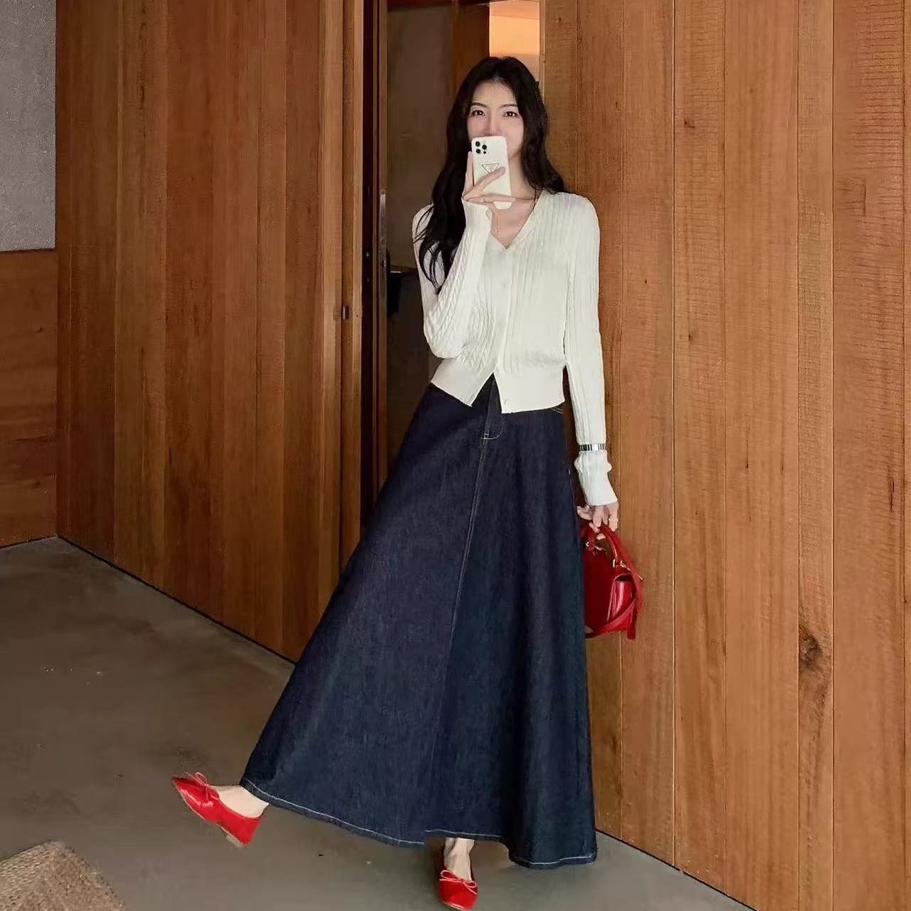 【霞】牛仔半身裙2025秋季新款高腰显瘦休闲百搭中长裙 J#19