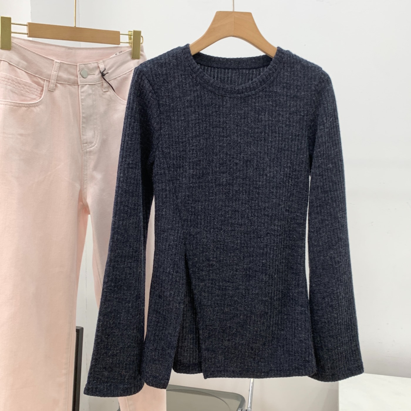 针织衫圆领时尚修身保暖套头新款秋季纯色简约女 J#10