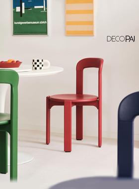 饰派家具REY餐椅实木餐厅靠背单人网红法式家用中古可叠放椅子