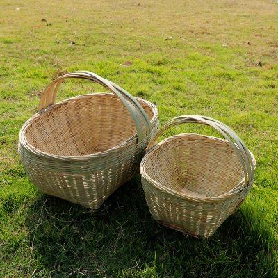 竹编大号手提篮菜篮子水果篮收纳筐手工鸡蛋篮大容量家用购物篮