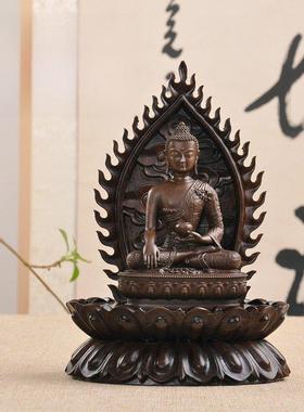 实木椭圆形背光观音财神摆件荷花木架加高定制佛像关公席高禅底座