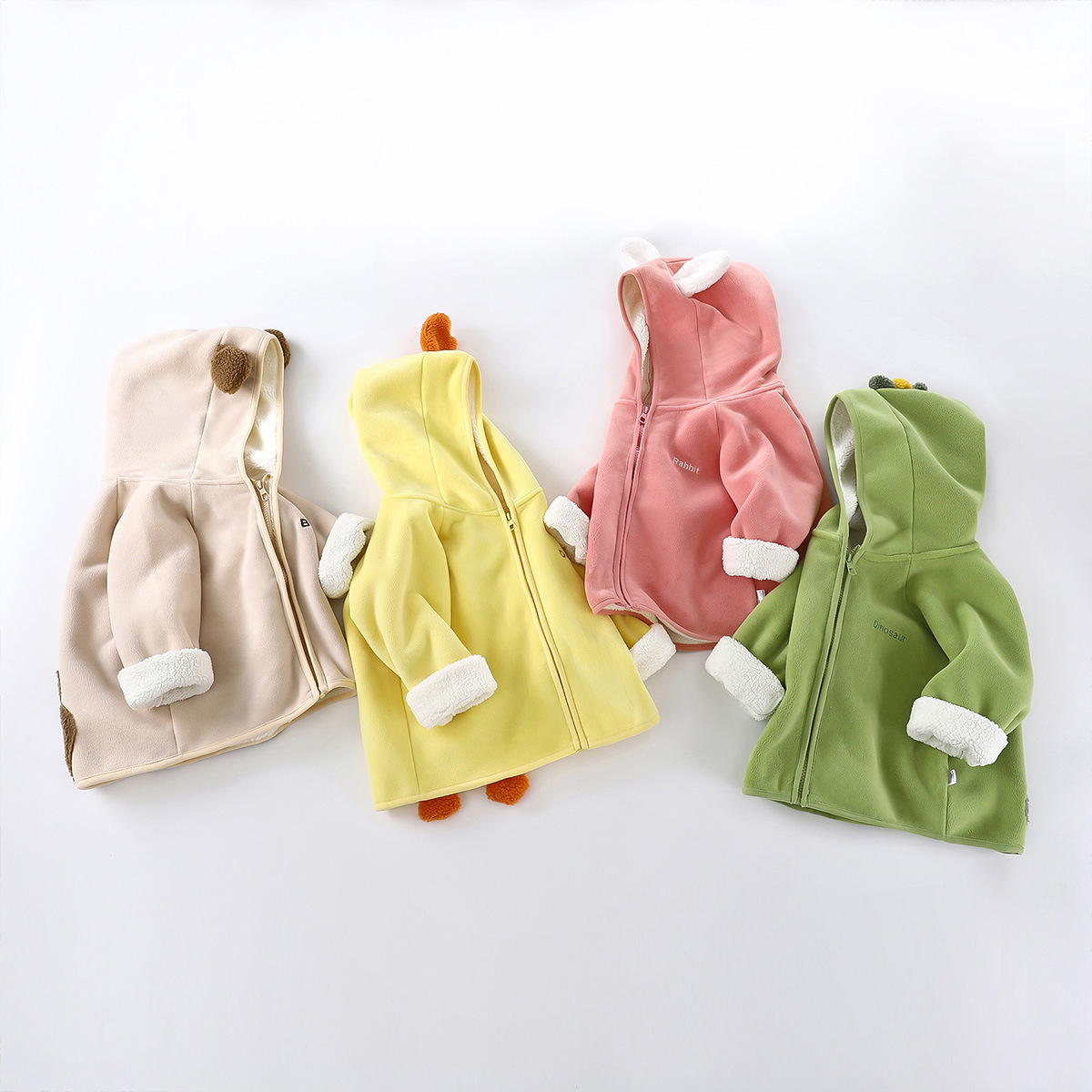 儿童外套加绒加厚新款男童连帽保暖洋气冬季卡通连帽毛绒宝宝童装