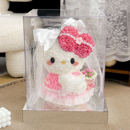 hellokitty永生花可爱凯蒂KT猫礼盒摆件情人节送女友闺蜜生日礼物