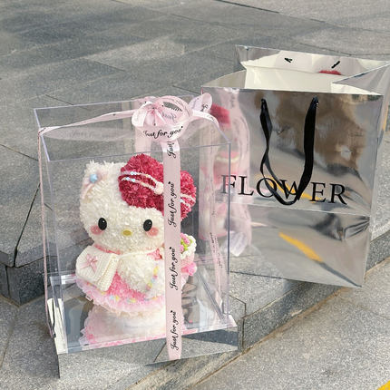 哈喽hellokitty可爱猫永生花摆件情人节礼物表白送女友闺蜜生日礼