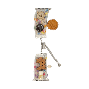 iserisewatch适用applewatchs10表带苹果智能手表s9表带夏天透气iwatch11表带ultra小众小熊猫爪编织45mm可爱