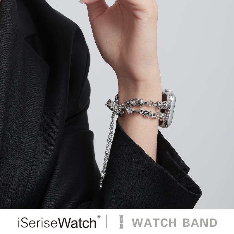 iWatch表带复古克罗心金属抽拉