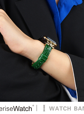 iserisewatch适用apple watchs11表带苹果智能手表s10iwatch皮质夏天细高级小众创意鳄鱼纹45/41mm个性女新款