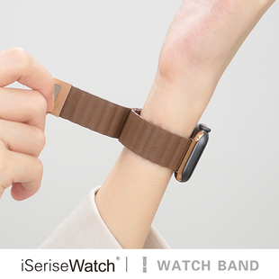 45mm新款 ultra女iwatch9皮质表带夏天磁吸高级创意运动型41 watchs11表带苹果手表se iserisewatch适用apple