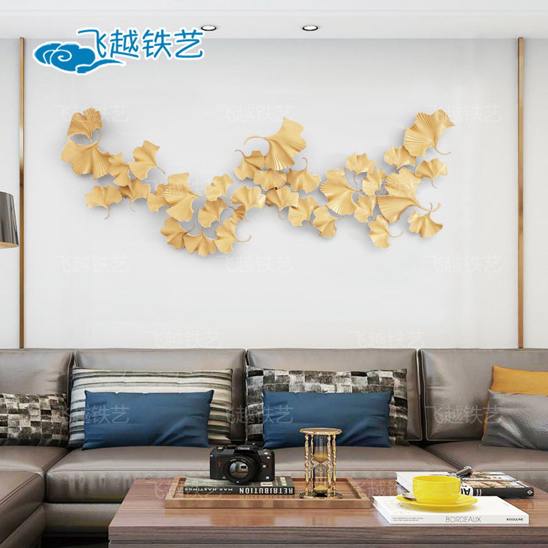 酒店客厅装饰餐厅背景墙面房间过道轻奢挂饰新中式金属壁饰银杏叶|ruв категории Домашний быт, роспись - от Buy2taobao.com для оказания профессиональной услуги покупки агента Taobao