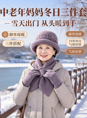 中老年女士秋冬加厚保暖三件套
