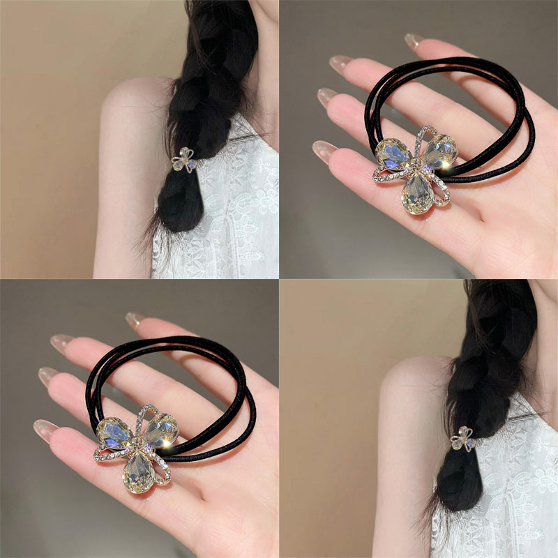 設計師原創新款花朵水鉆多股發繩