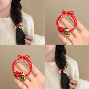 本命年~蛇年新款可爱萌女蛇喜庆发绳扎发后马尾新年头饰发财发饰