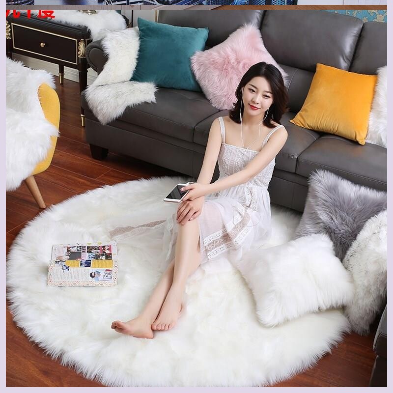女生房间小沙发地毯地垫客厅茶机地毛毯家用长毛简约地上铺的垫子