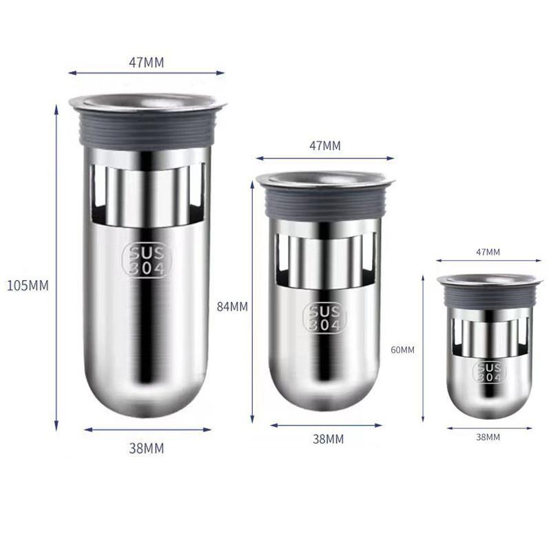 不锈钢304地漏防臭芯加厚硅胶隔臭深水封大排量国标卫生间防臭器