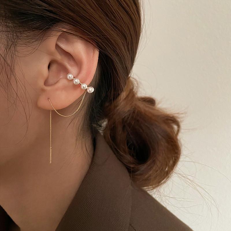 气质高级感珍珠耳骨夹一体式耳环耳线2023年新款潮耳饰女小众设计