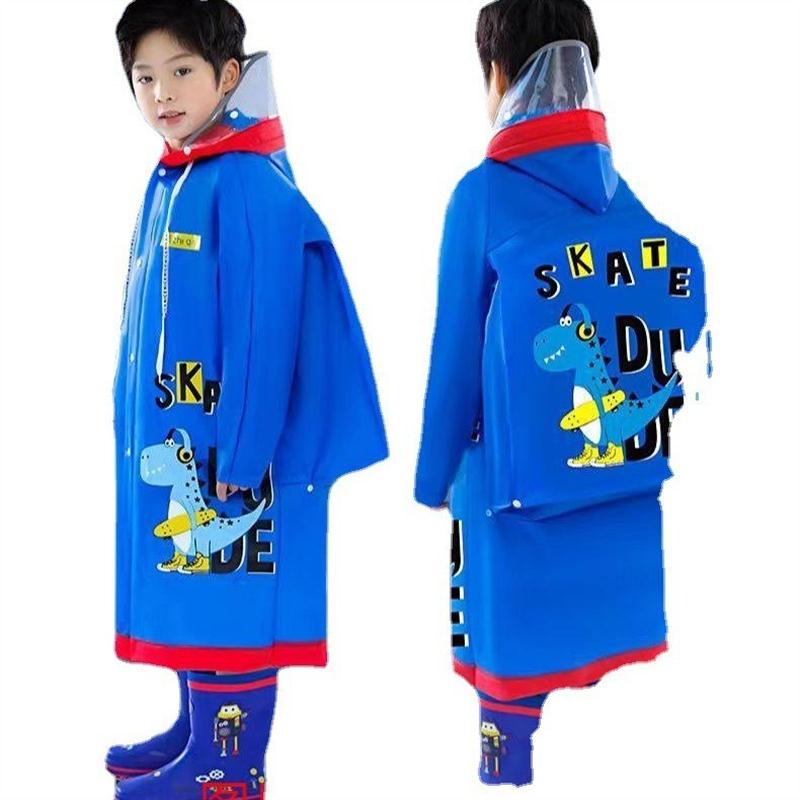 儿童雨衣EVA卡通中大童小学生全身雨具宝宝连体带书包位