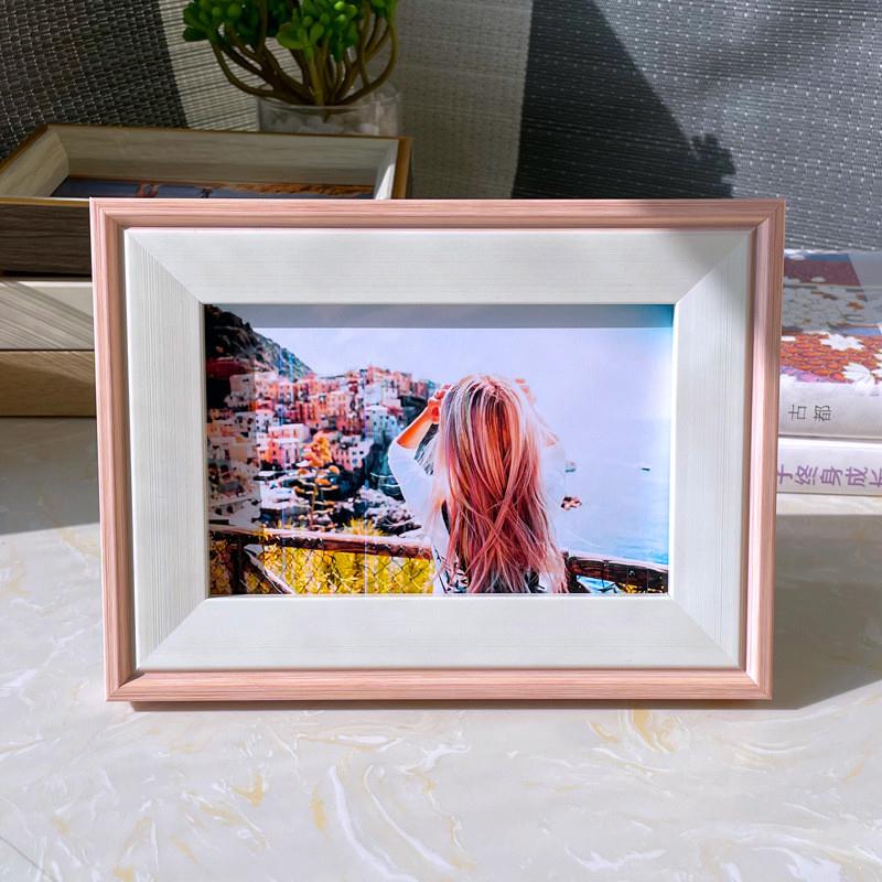 创意儿童相框摆台7 8寸纪念照打印照片简约精致全家福画框摆件刻