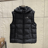 秋冬男士 走德国 防寒加厚 户外休闲纯色百搭连帽保暖棉马甲棉衣