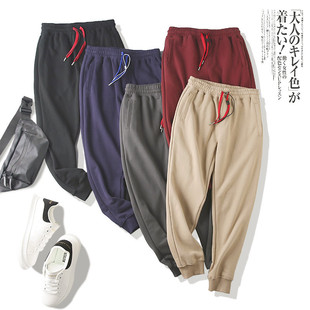 尾货秋冬休闲运动束口纯色卫裤 外贸男装 潮 撞色抽绳 上品新疆棉