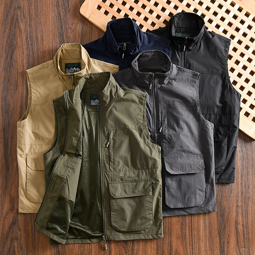 户外防水透气休闲多口袋工装马甲