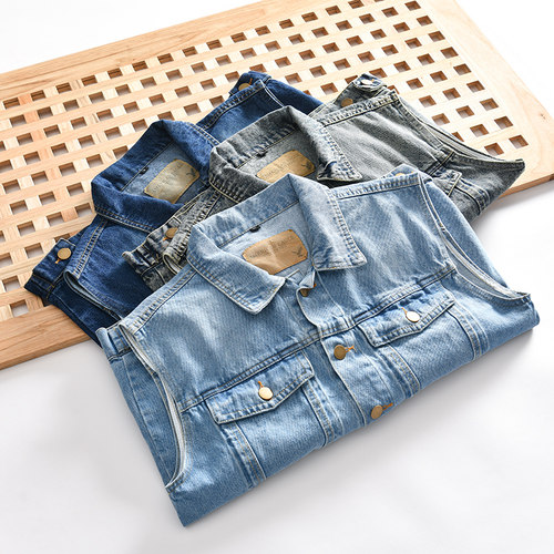 经典男女水洗做旧工装牛仔马甲