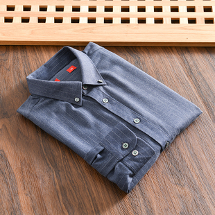 衬衫 一线撤柜捡漏 尾货商务休闲条纹长袖 外贸男装 秋 舒适水洗棉