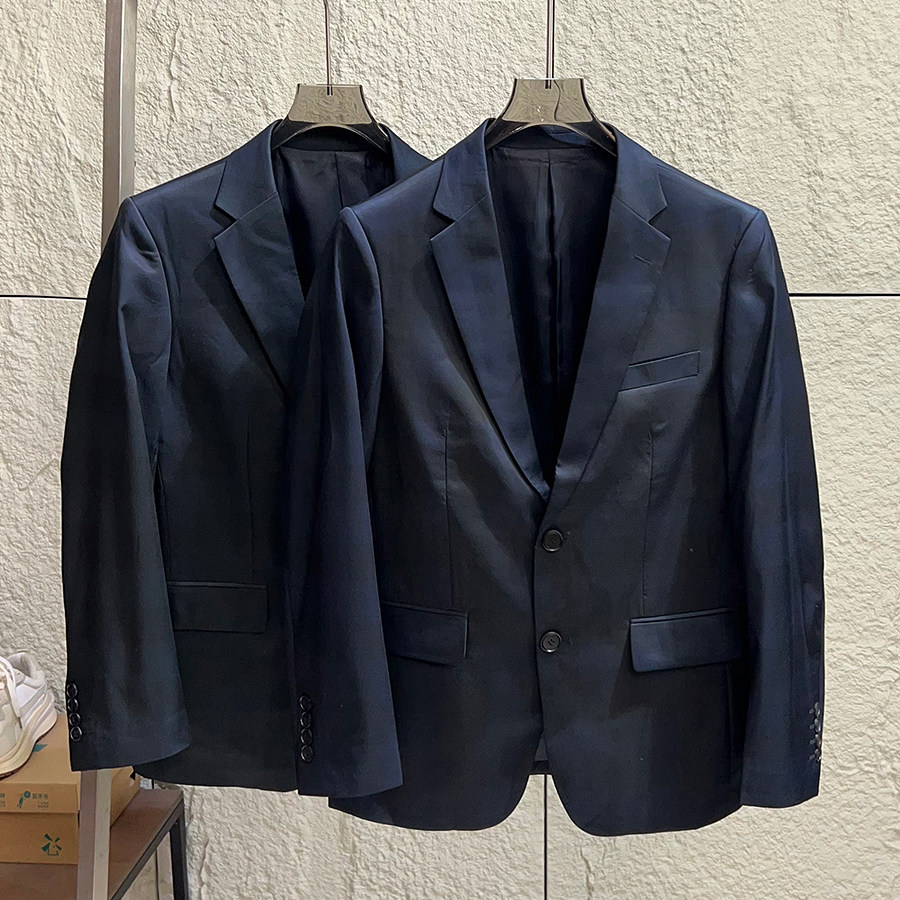 商务正装！暗纹提花！春季男士抗皱垂顺高端质感拼色西服夹克外套