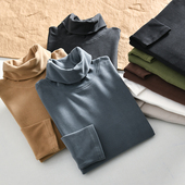 高克重双面德绒 秋冬男士 纯色保暖高领长袖 太舒服了 T恤打底衫