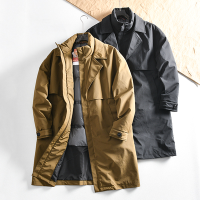 轻量保暖设计感中长款翻领羽绒服