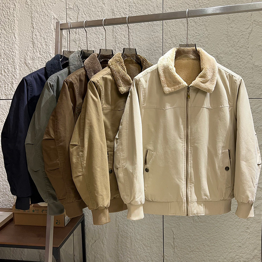 双面穿！加绒保暖！秋冬男士仿羊羔绒复古工装翻领休闲夹克外套潮,男装,夹克,淘宝优惠券,粉丝福利购,淘宝优惠卷